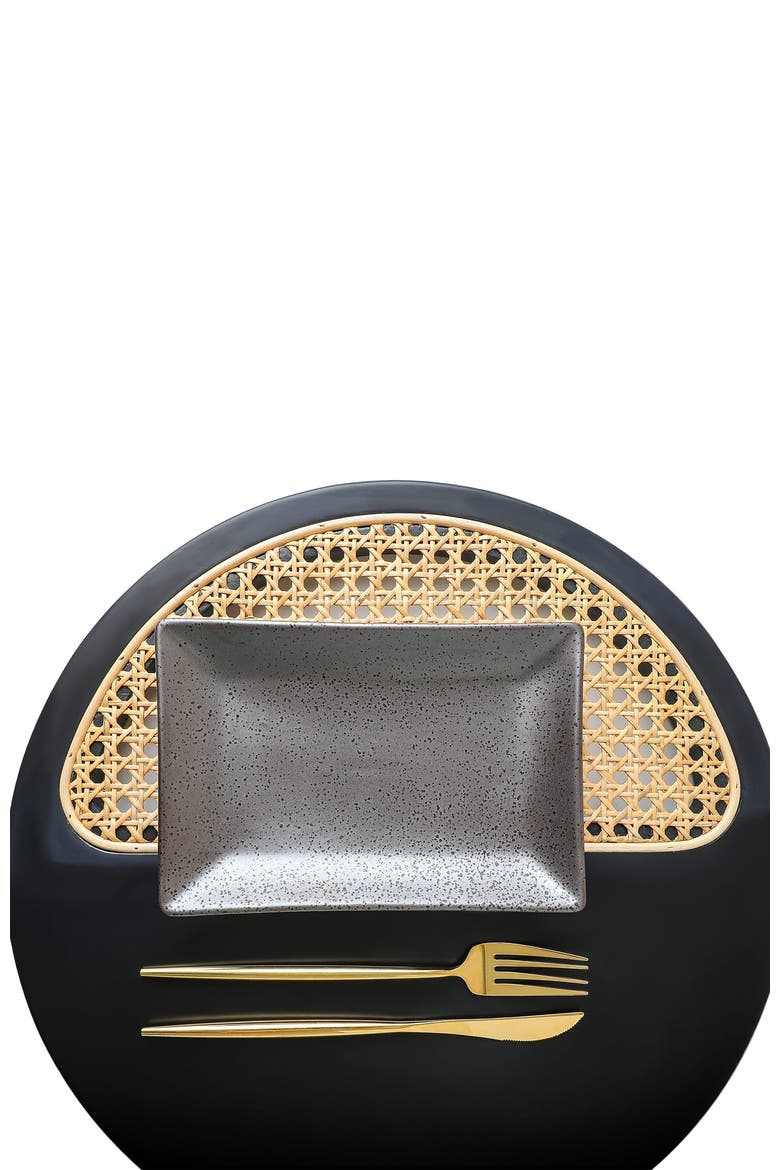 Valencia Porcelain 3-Piece Serving Plate Set, Alternate, color, Metallic Grey