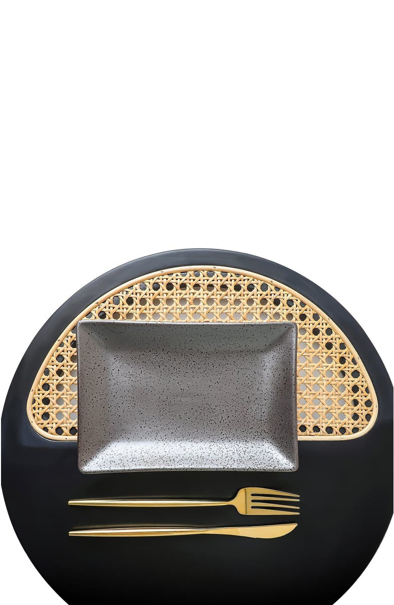 Stone Lain Valencia Porcelain 3-Piece Serving Plate Set, Alternate, color, Metallic Grey