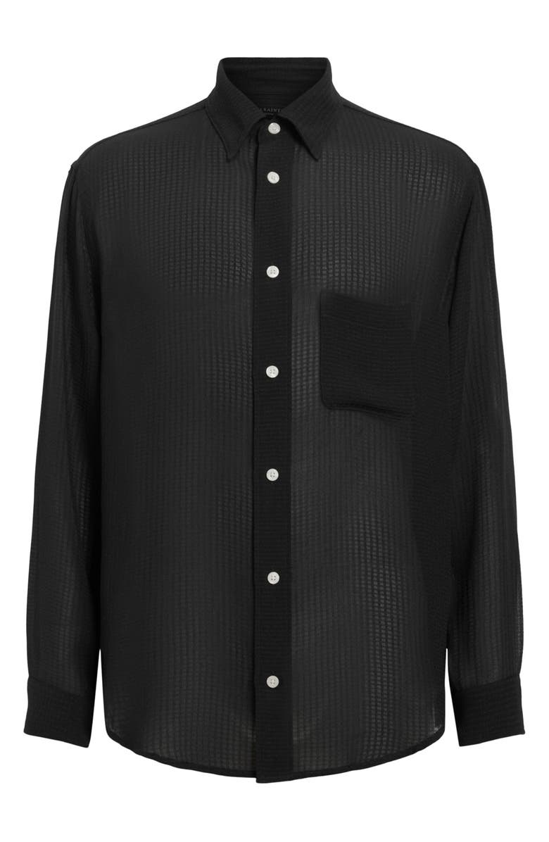 AllSaints Ando Sheer Seersucker Button-Up Shirt, Alternate, color, 