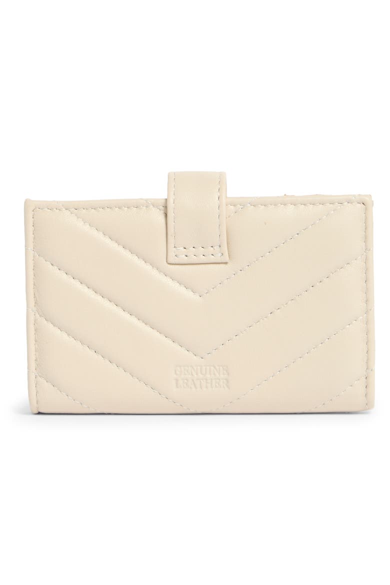 Debbie Quilted Card Case, Alternate, color, BONE