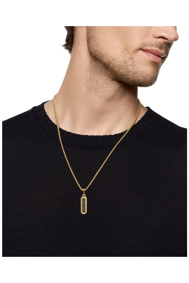 Streamline® Inlay Amulet in 18K Yellow Gold with Black Onyx & Black Diamonds, 30.7mm, Alternate, color, GOLD/ ONYX