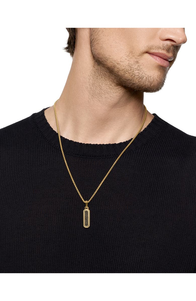 David Yurman Streamline<sup>®</sup> Inlay Amulet in 18K Yellow Gold with Black Onyx & Black Diamonds, 30.7mm, Alternate, color, Gold/ Onyx