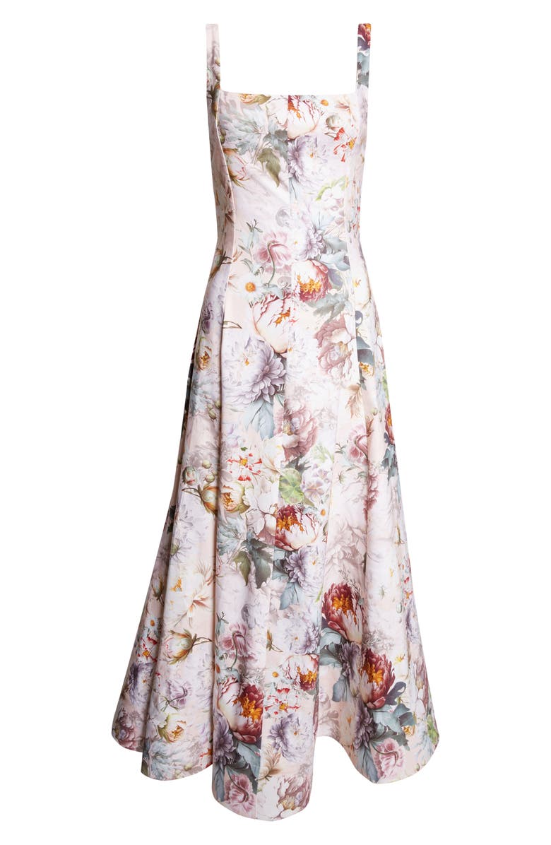 Alice + Olivia Floral Print Sleeveless Maxi Dress, Alternate, color, Sweet Peony