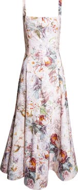 Alice + Olivia Floral Print Sleeveless Maxi Dress