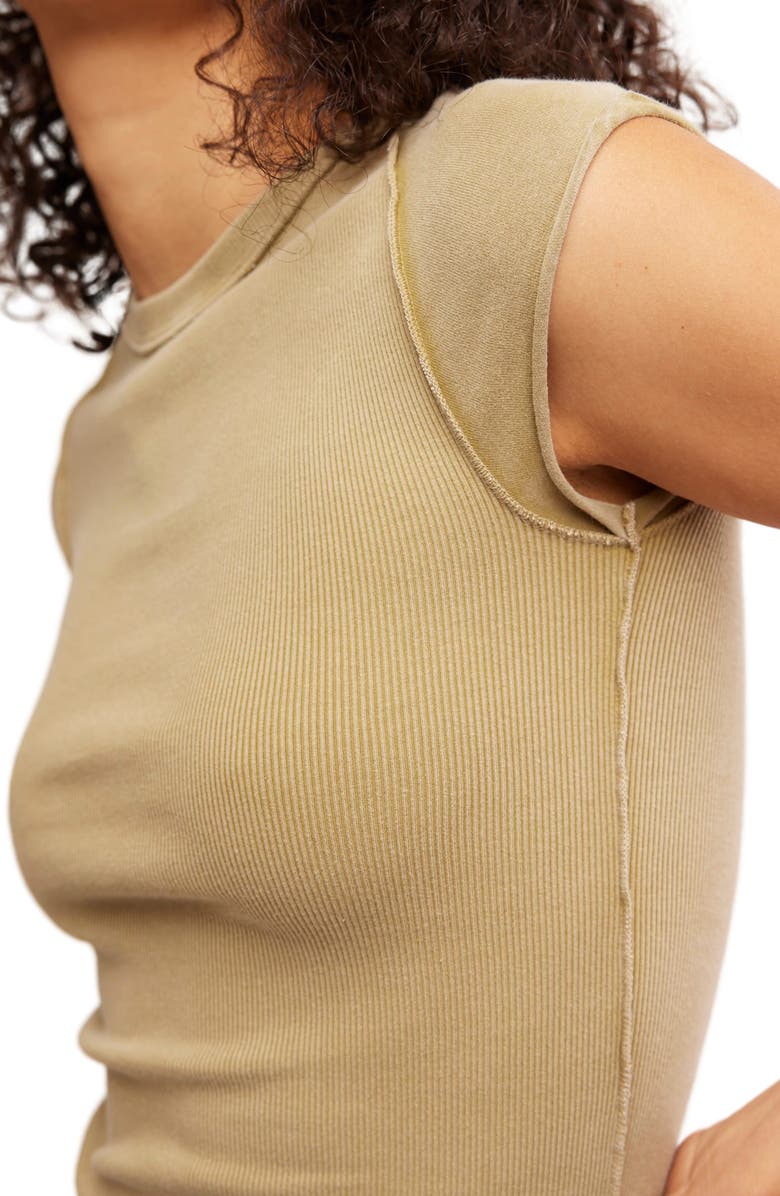 Free People Ever Had Cap Sleeve Cotton T-Shirt, Alternate, color, Python