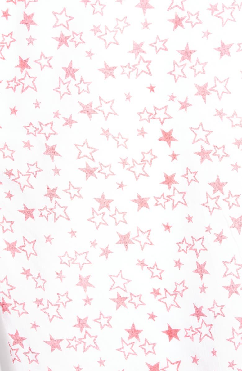 La Fiorentina Star Print Twisted Fringe Scarf, Alternate, color, Burgundy Combo