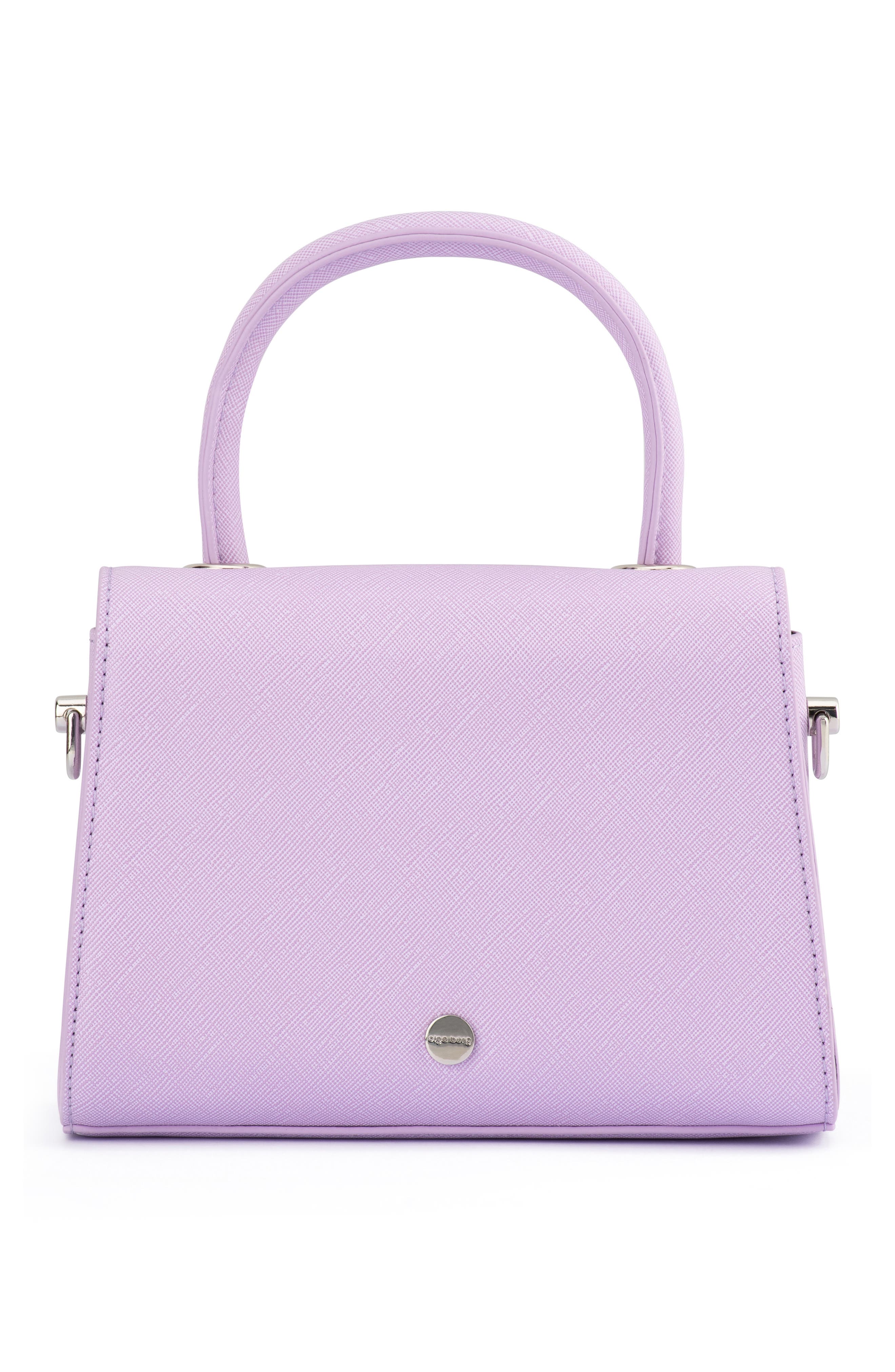 Olga Berg Alejandra Embellished Top Handle Bag, Alternate, color, Lilac