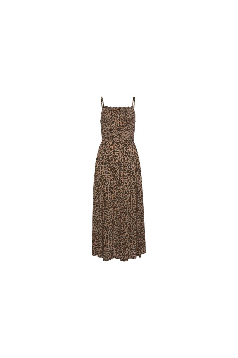 Smocked Leopard Print Dress, Alternate, color, Leopard