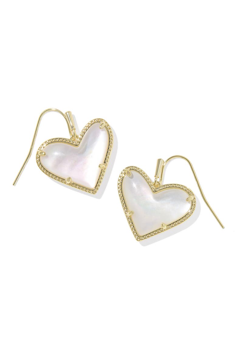 Ari Heart Drop Earrings, Main, color, GOLD IVORY MOTHER OF PEARL