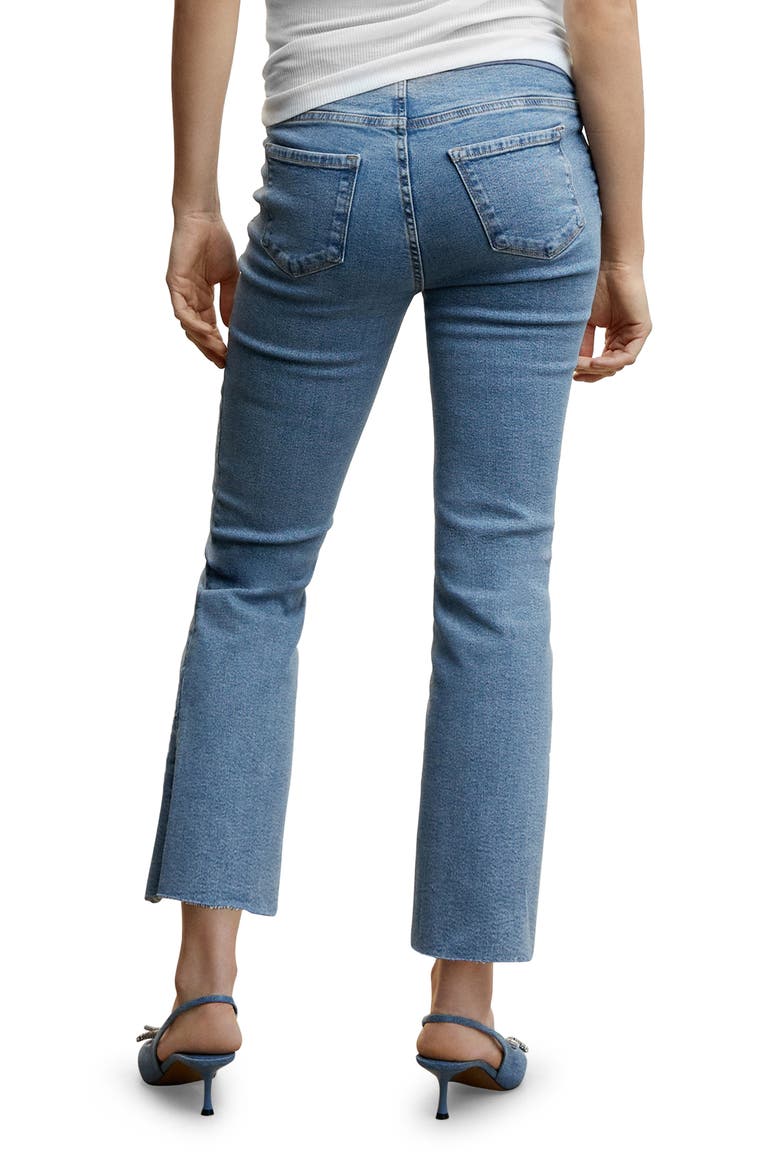 Flared Crop Maternity Jeans, Alternate, color, MEDIUM BLUE