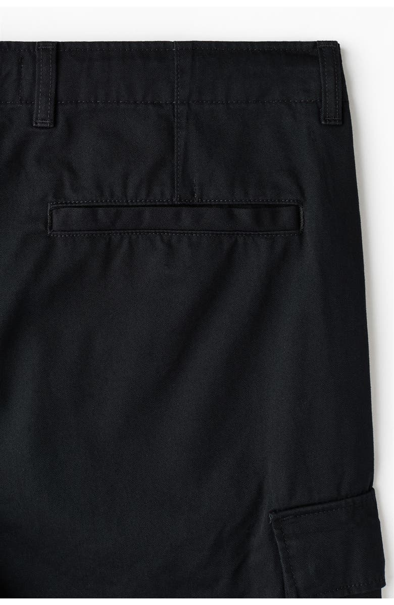 H&M Relaxed-fit cotton cargo pants, Alternate, color, Black