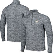 ANTIGUA Men's Antigua Gray Miami Dolphins Brigade Throwback Quarter-Zip Top