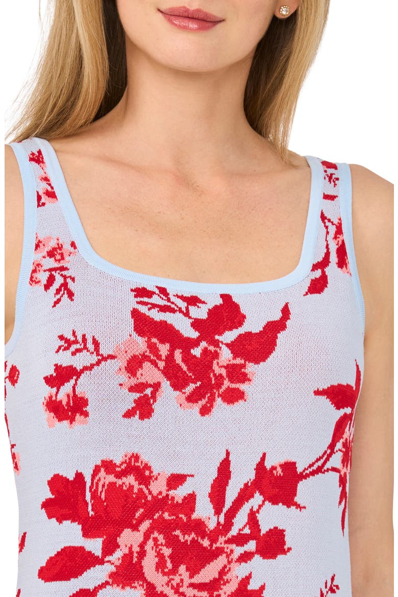 Floral Sleeveless Sweater Dress, Alternate, color, DUSTY SKY BLUE