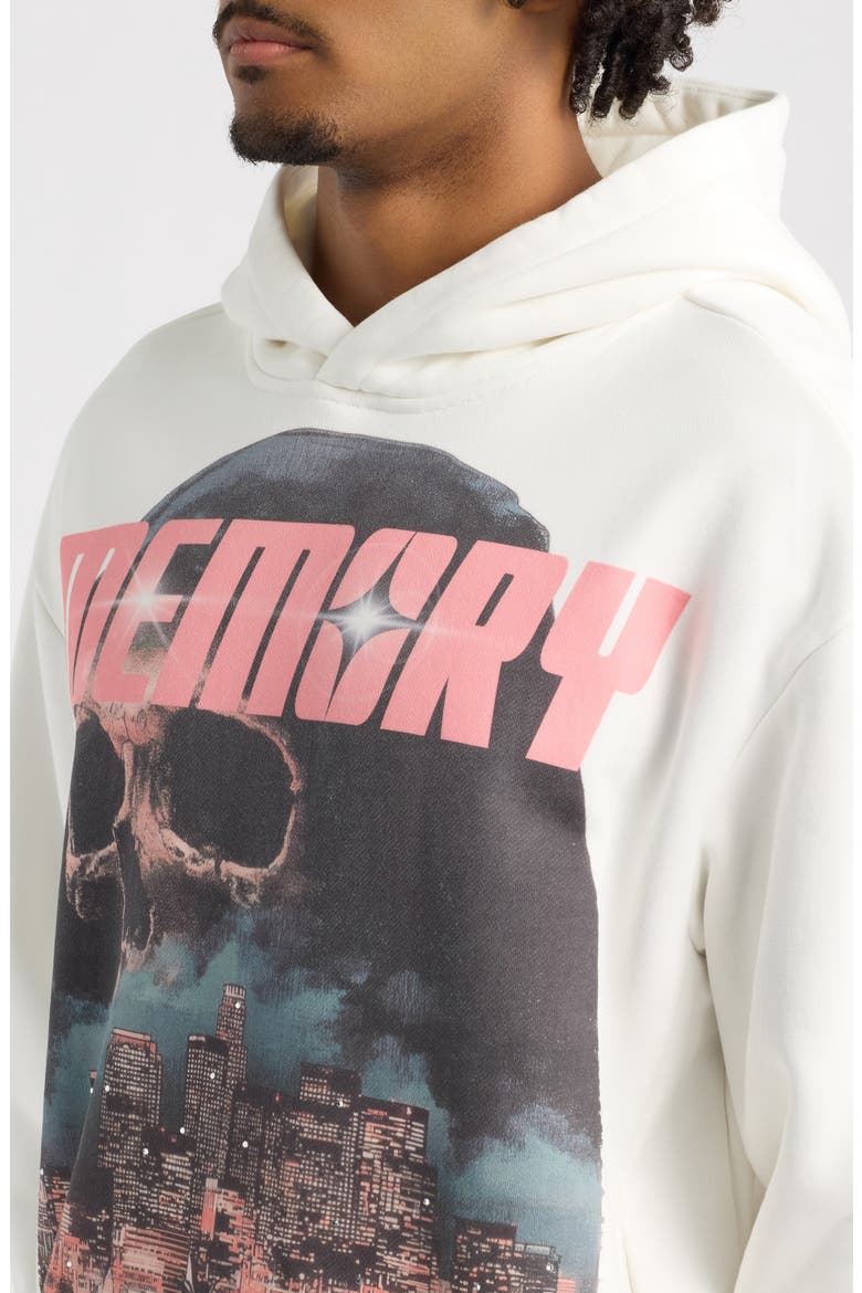 LA Reaper Oversized Cotton Graphic Hoodie, Alternate, color, ANTIQUE WHITE