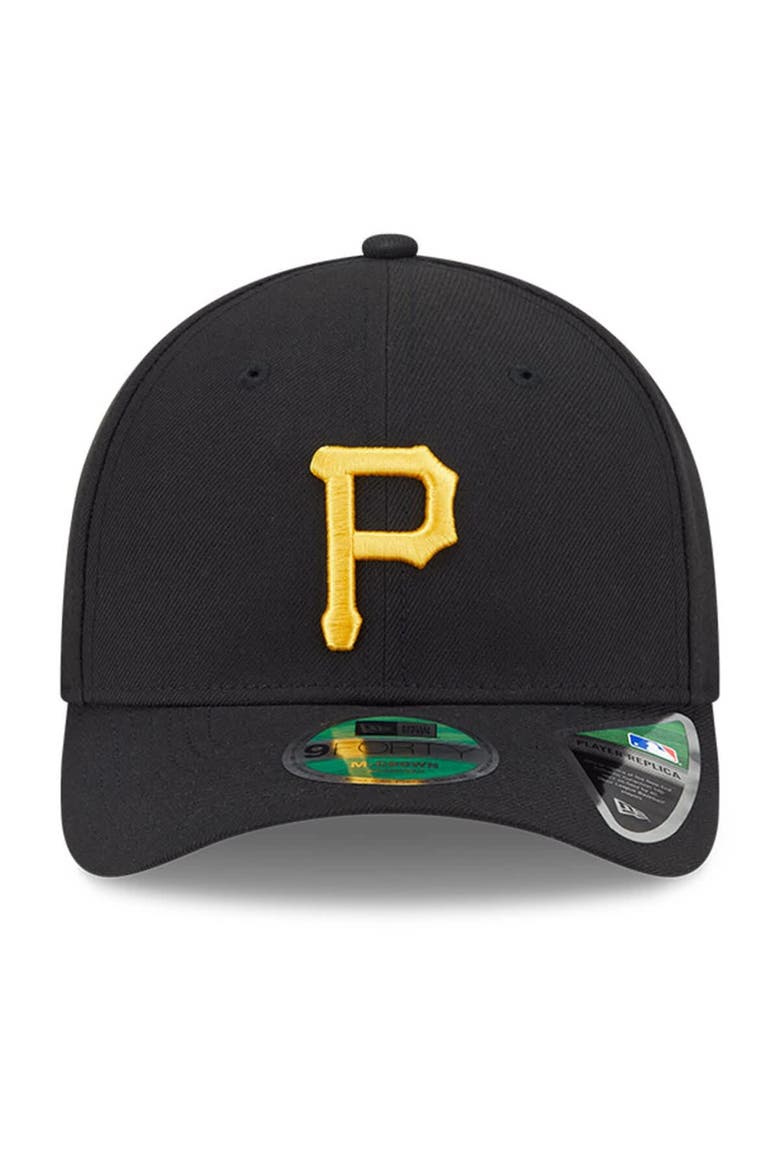 Men's New Era  Black Pittsburgh Pirates Player Replica 9FORTY Adjustable Hat, Alternate, color, Black