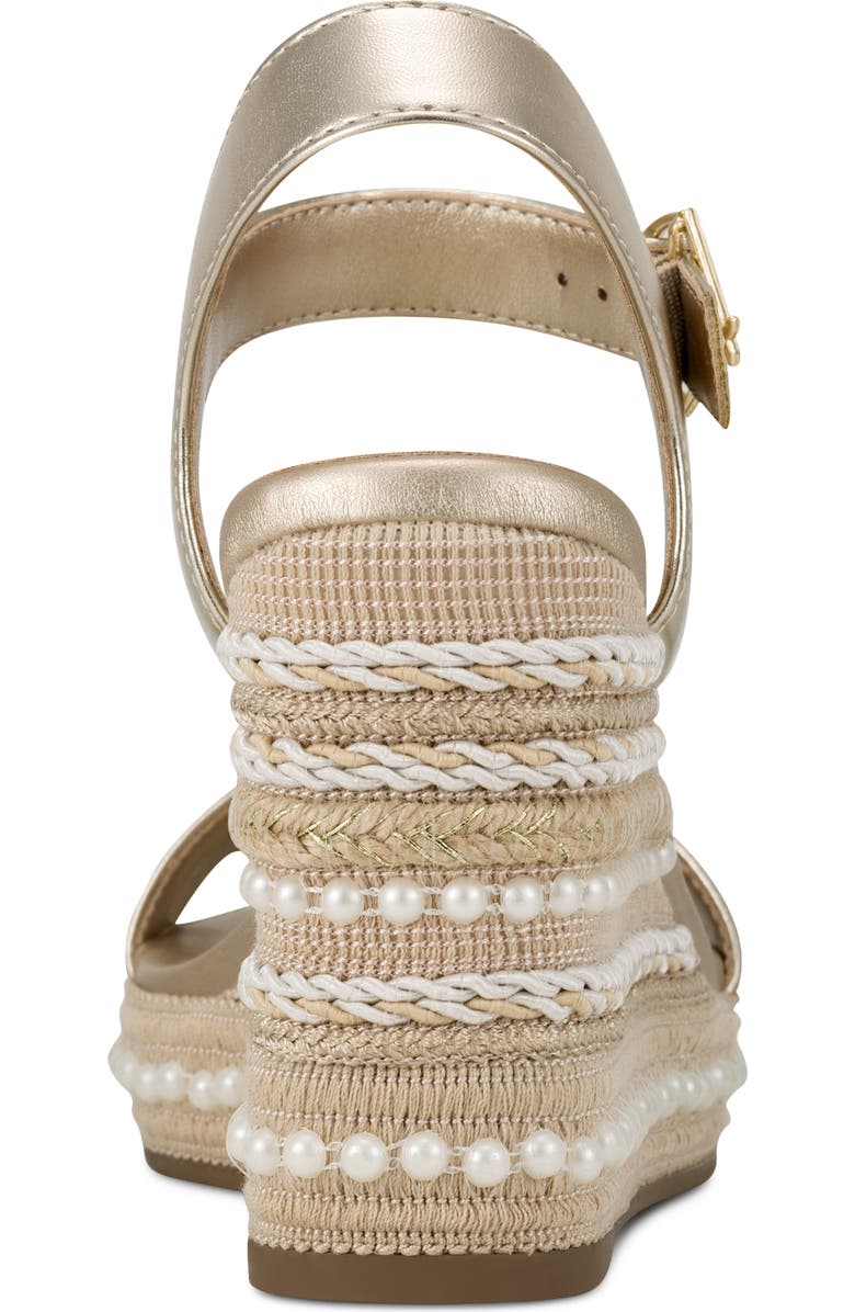 KARL LAGERFELD PARIS Calzona Espadrille Wedge Sandal, Alternate, color, White Gold