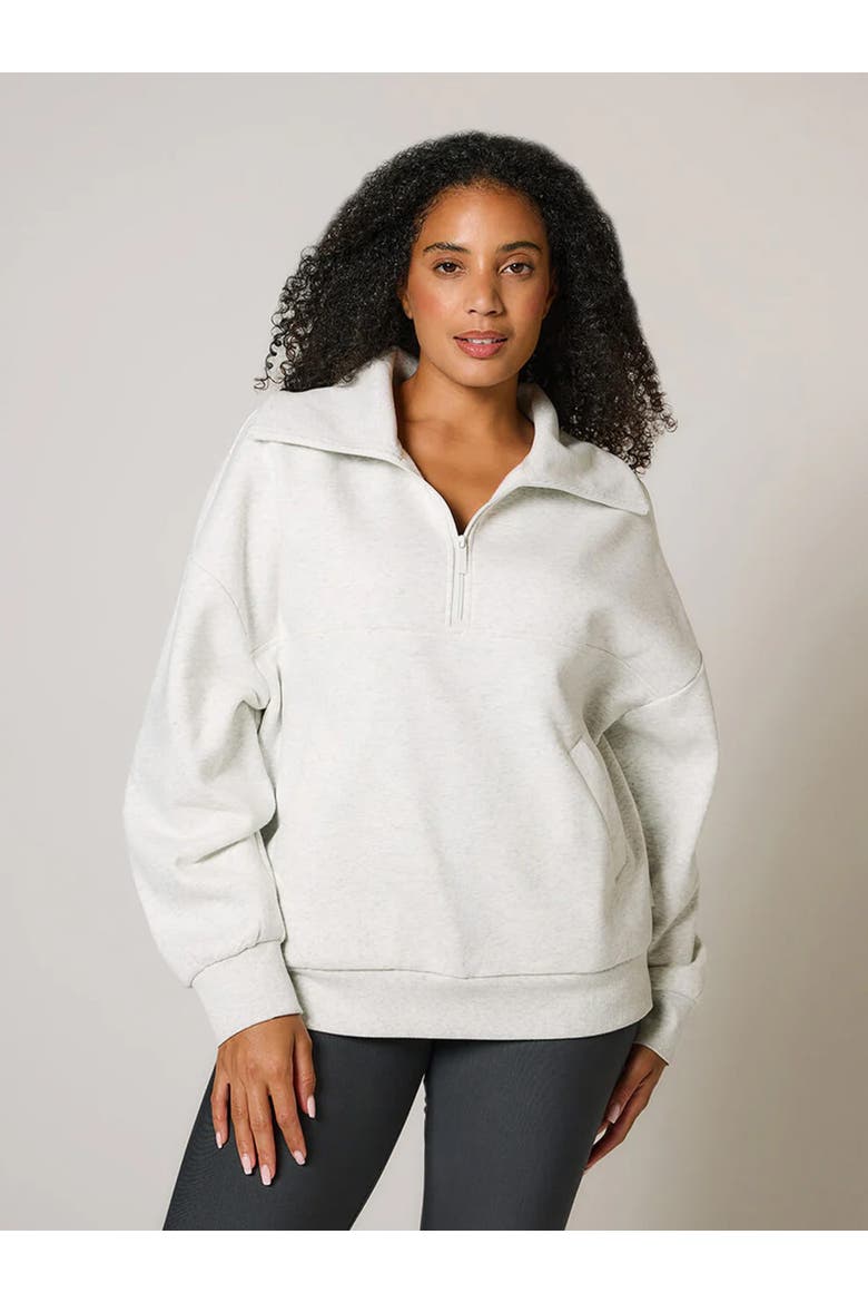 ALL SZN Oversized 1/4 Zip Sweatshirt, Main, color, Light Grey Marl