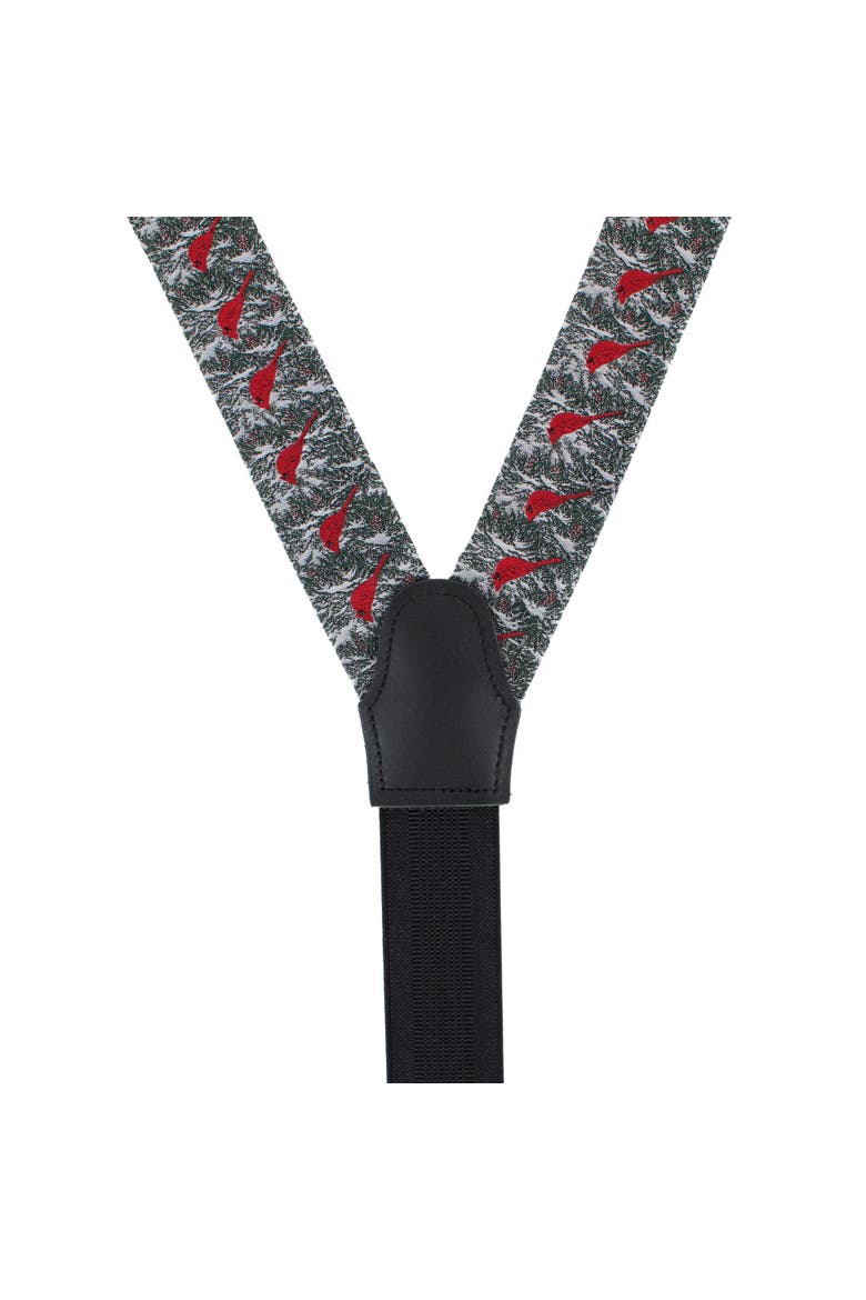 The Snowy Virginia Nightingale Silk Formal End Suspenders, Alternate, color, Green