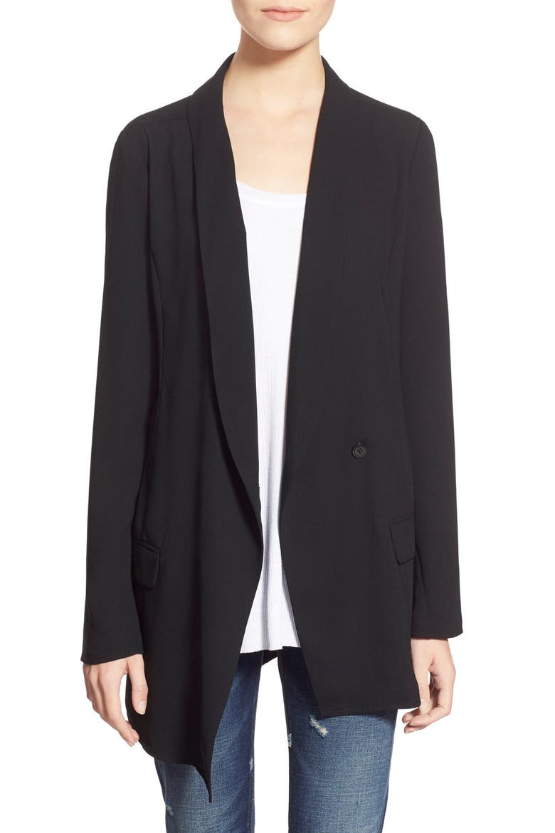 Long Tuxedo Blazer, Main, color, BLACK