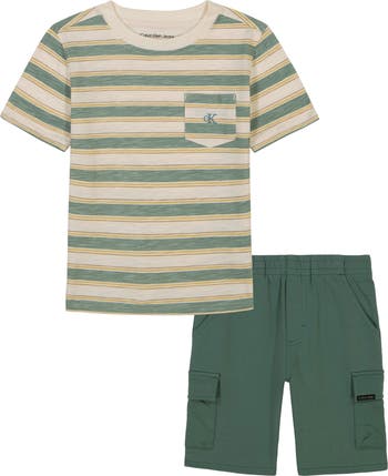 Kids' Stripe Pocket T-Shirt & Shorts Set