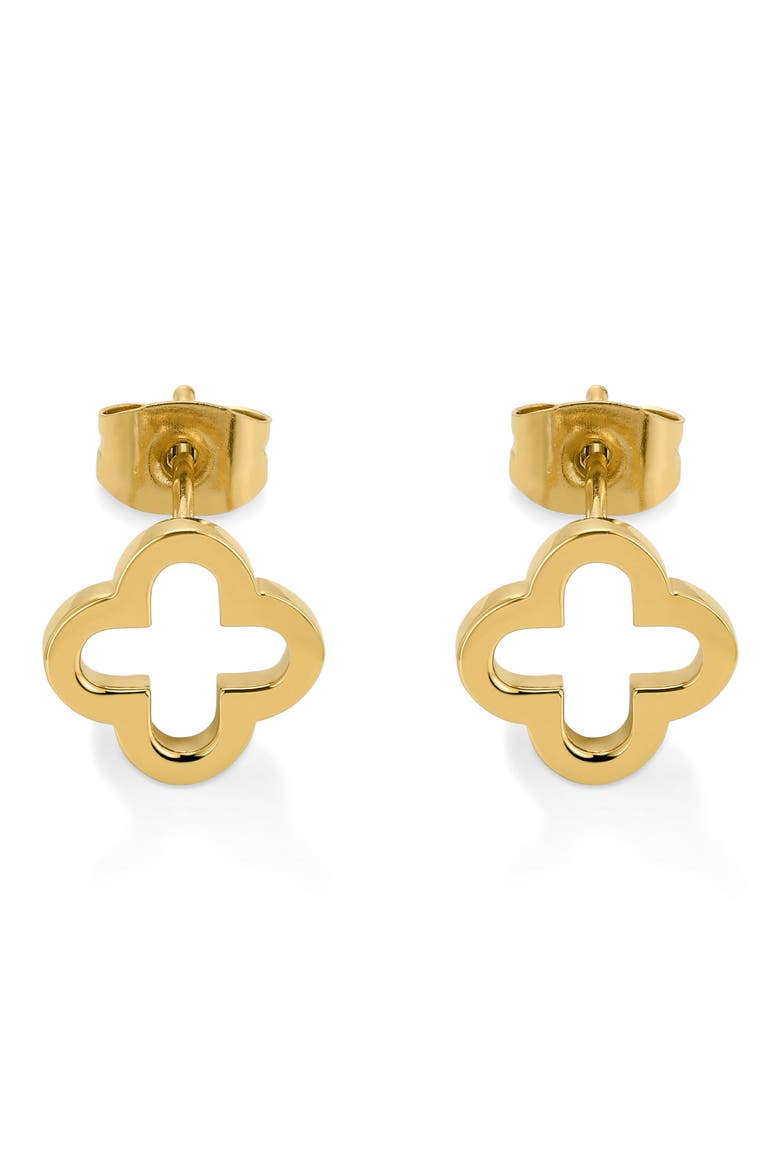 Classic Clover Stud Earrings, Alternate, color, GOLD