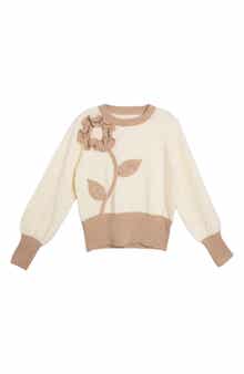 SAACHI Ruffled Bloom Pullover Sweater