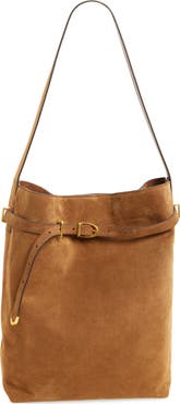 Madewell The Essential Belted Suede Bucket Tote