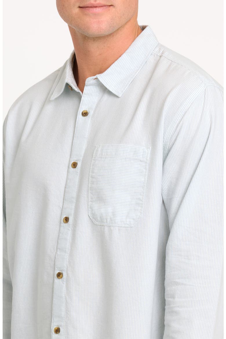 Garage Post Up Pinstripe Cotton Button-Down Shirt, Alternate, color, BLUE SMOKE