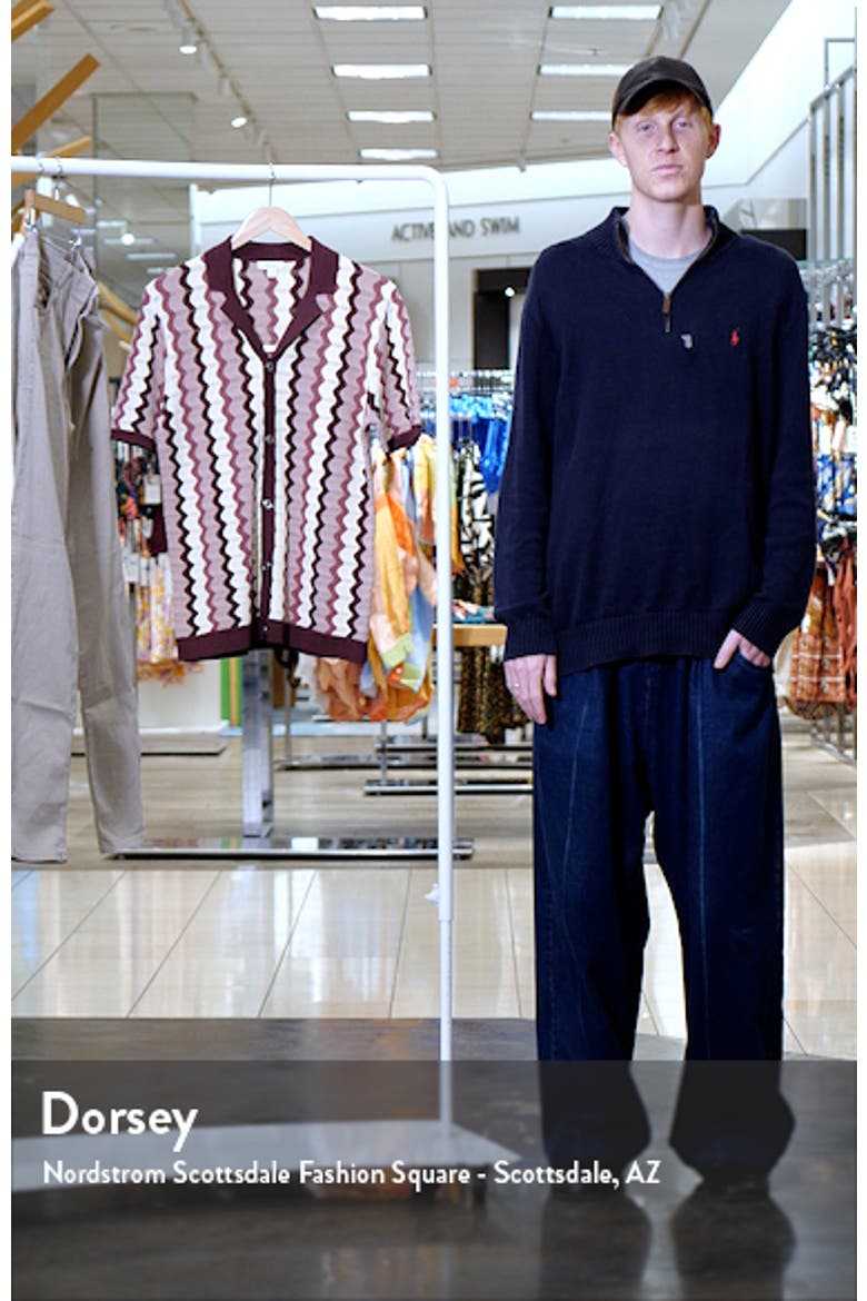 Summer Pointelle Zigzag Stripe Knit Button-Up Shirt video