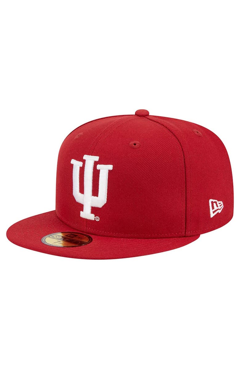 New Era Men's New Era Crimson Indiana Hoosiers 59FIFTY Fitted Hat, Main, color, 
