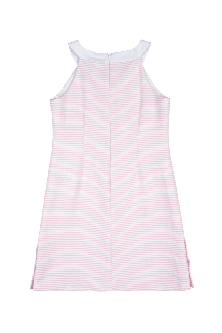 Stripe Pique Dress With Side Buttons, Alternate, color, Pink/White