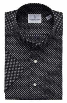 Emanuel Berg Modern Fit Floral Short Sleeve Stretch Poplin Sport Shirt