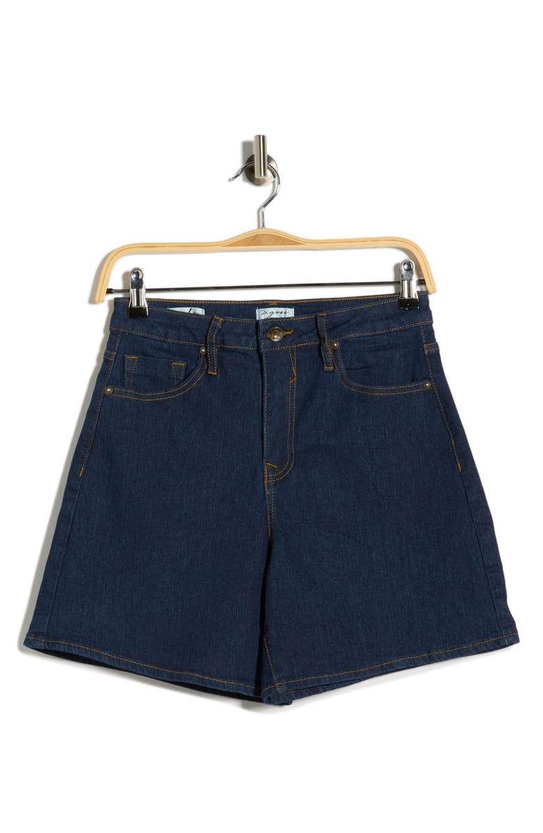 Vigoss High Waist Mid Thigh Denim Shorts, Alternate, color, Rinse