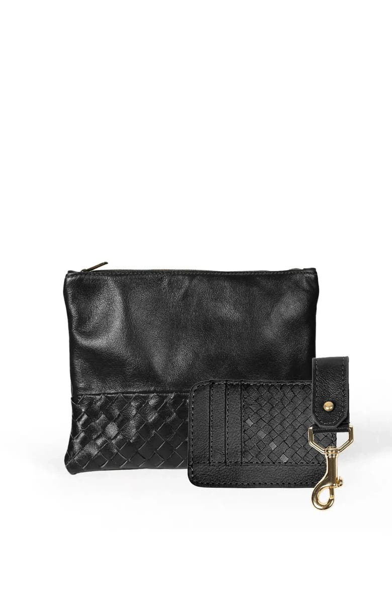 Deux Mains Large Pouch, Key Chain & Slim ID Bundle, Main, color, Black