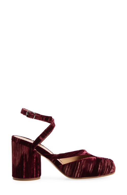Maison Margiela Chenille Tabi Sandals With Asymmetrical Strap In Red