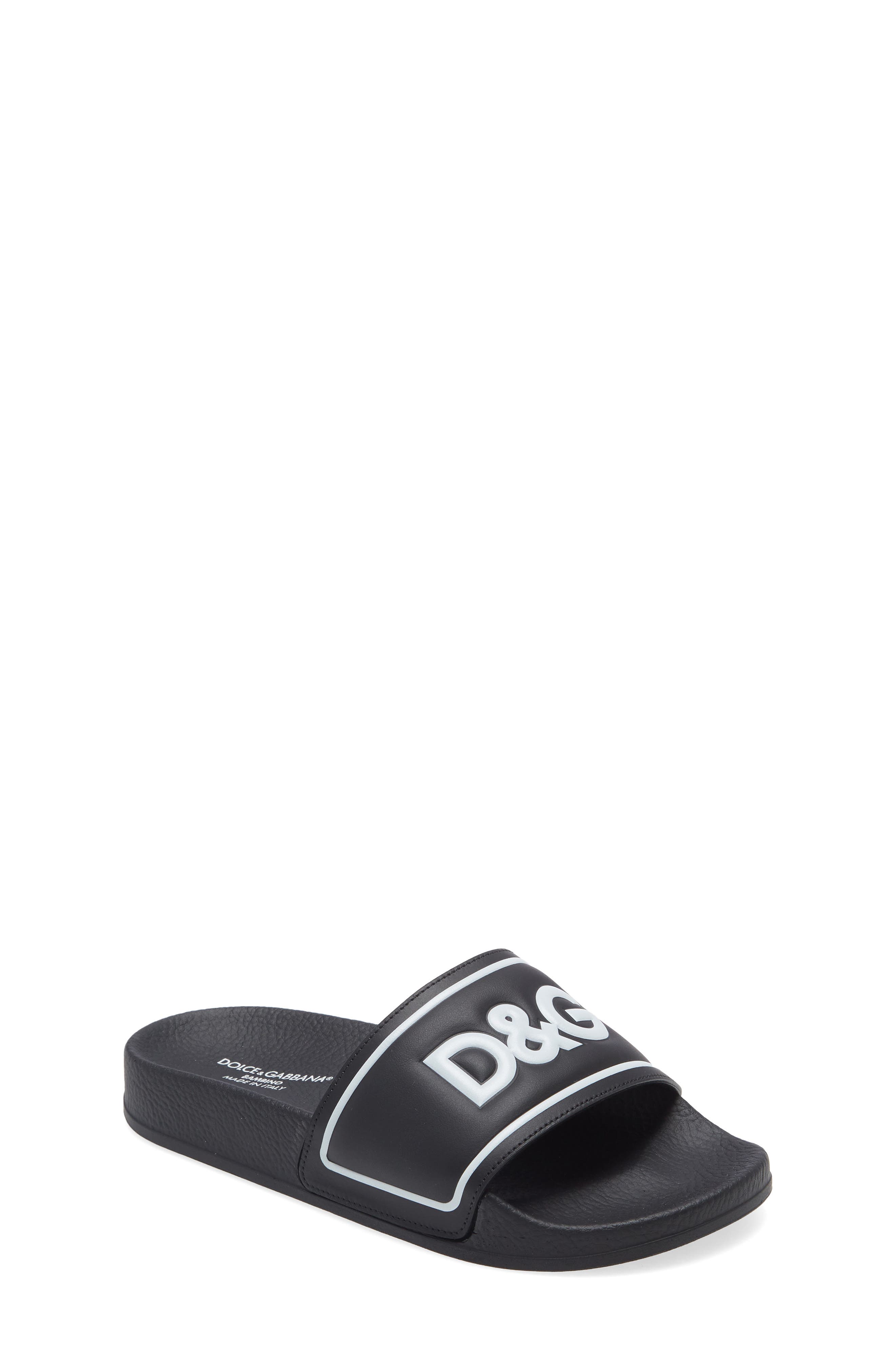 Dolce&Gabbana Logo Slide Sandal, Main, color, 