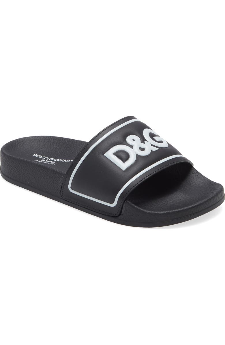 Dolce&Gabbana Logo Slide Sandal, Main, color,