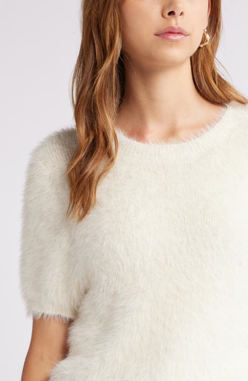 Open Edit Eyelash Sweater In Ivory Dove
