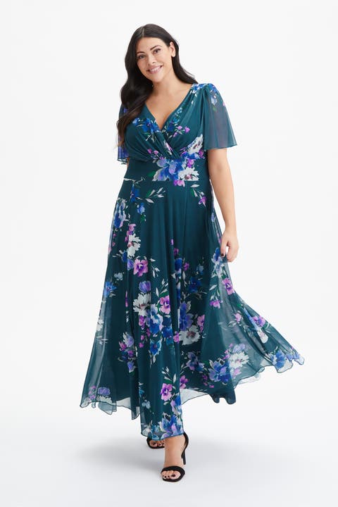 Isabelle Floral Angel Sleeve Maxi Dress