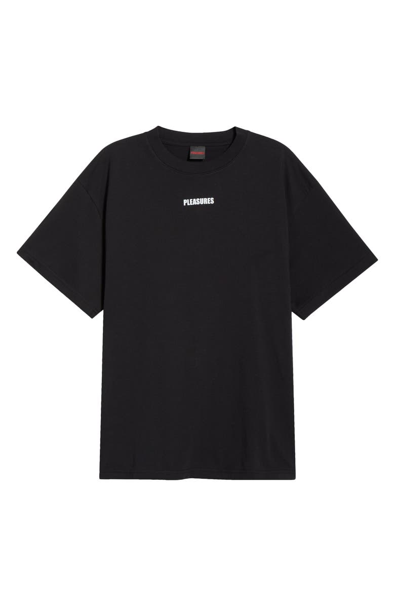 PLEASURES Wordmark Logo Cotton T-Shirt, Main, color, Black