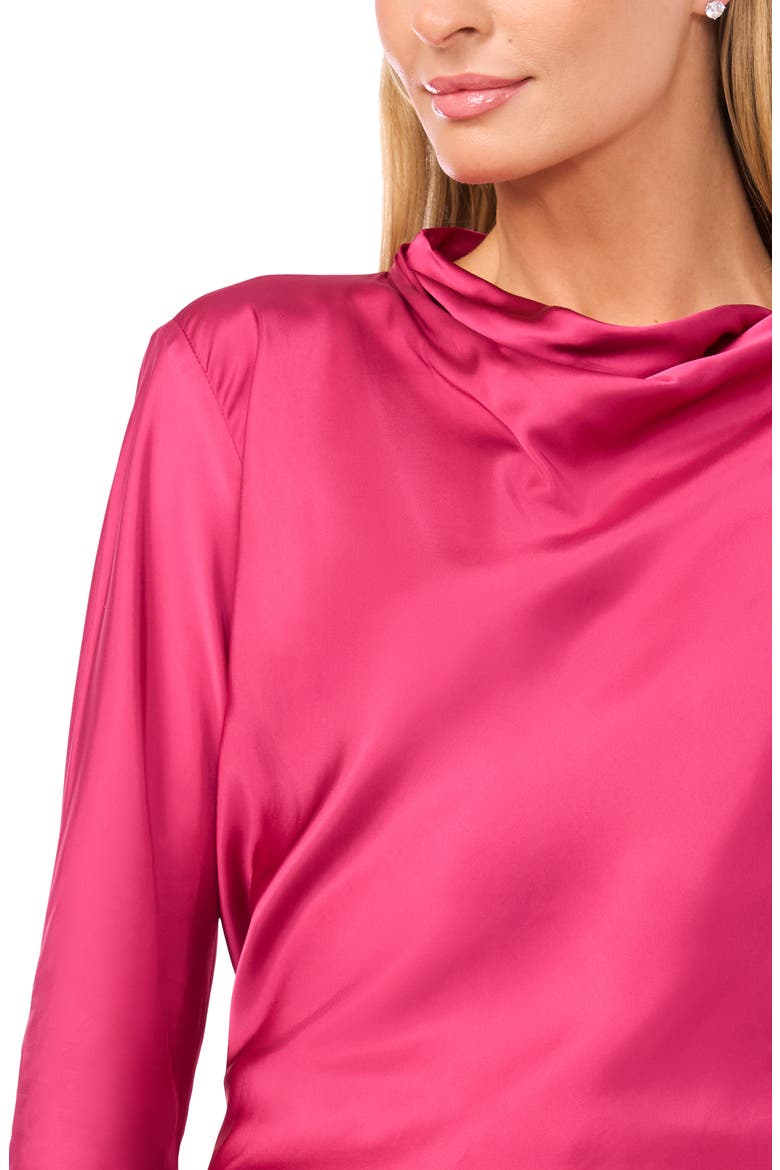 Amy Cowl Neck Satin Top, Alternate, color, SANGRIA