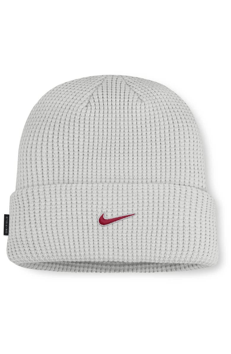 Nike Men Nike Gray Alabama Crimson Tide 2025 On-Field Utility Cuffed Knit Hat, Alternate, color, 