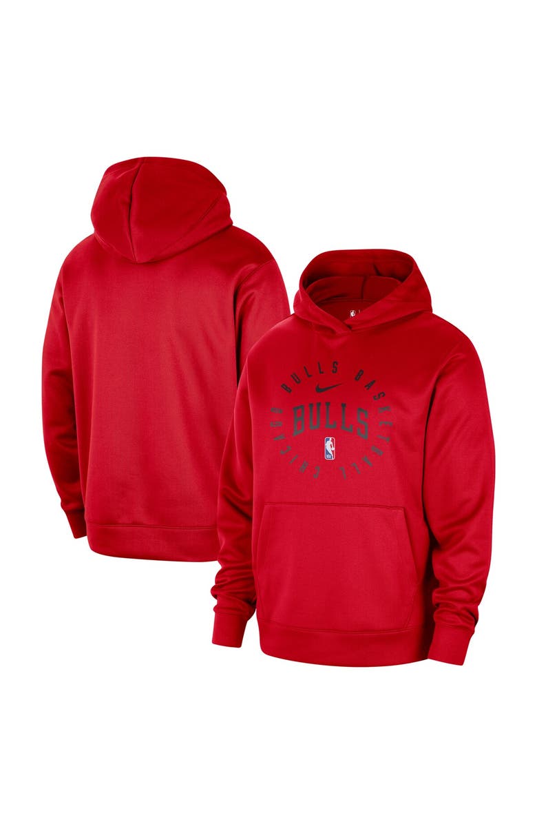 Nike Men's Nike Red Chicago Bulls 2024/25 Spotlight On-Court Practice Performance Pullover Hoodie, Main, color, Red