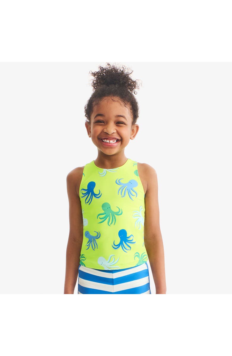 Primary Kids Swim Tank In Ocean Pals, Alternate, color, Lime Octopus