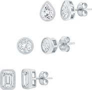 SIMONA Set of 3 Cubic Zirconia Stud Earrings