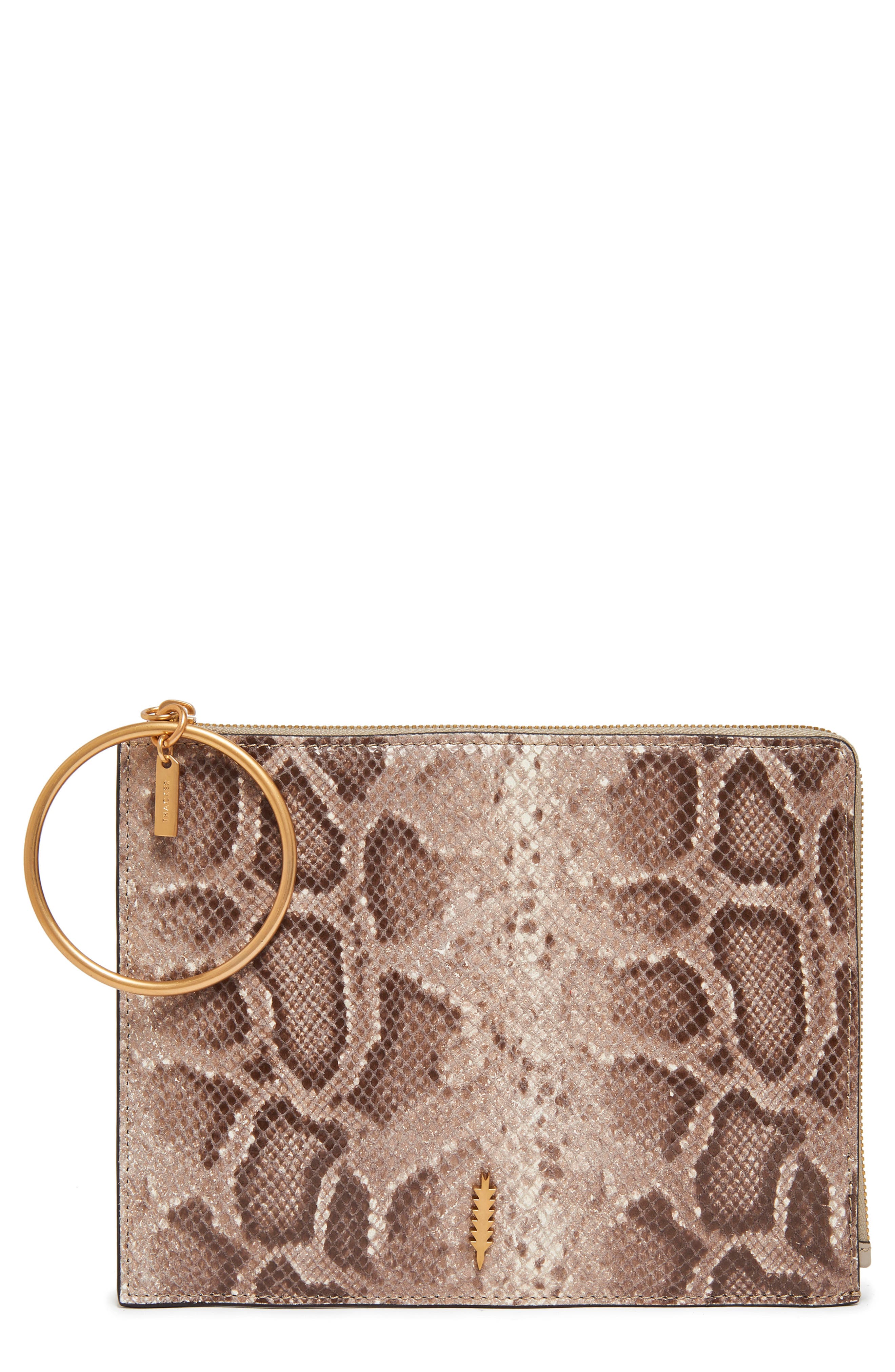 Thacker Gable Snake Embossed Leather Travel Pouch, Main, color, 