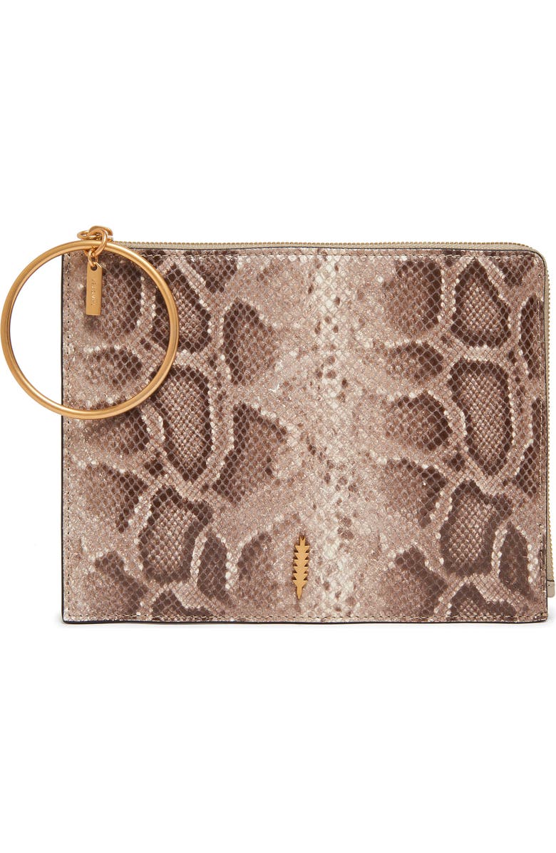 Thacker Gable Snake Embossed Leather Travel Pouch, Main, color,