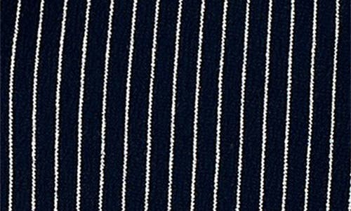 Madewell Textured Stripe Short Sleeve Shirt In Deep Indigo