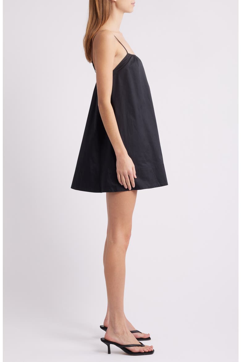 Lindsay Cotton Poplin Babydoll Minidress, Alternate, color, NOIR