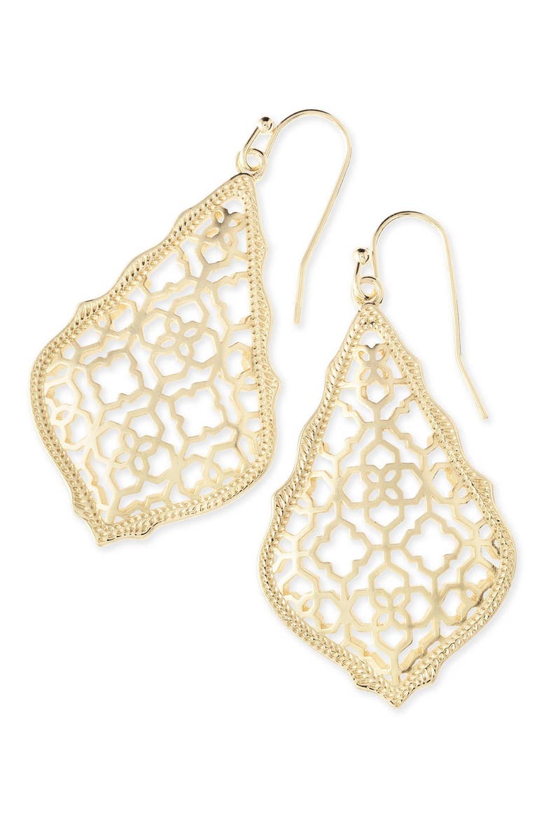 'Addie' Drop Earrings, Main, color, GUNMETAL/ GOLD